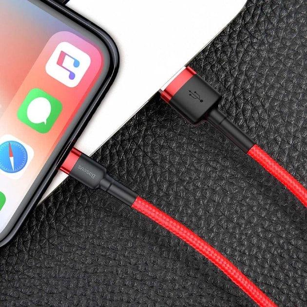 Кабель для быстрой зарядки BASEUS Cafule Cable USB to Lightning 2,4 A 1 м Red (CALKLF-B09) - фото 9