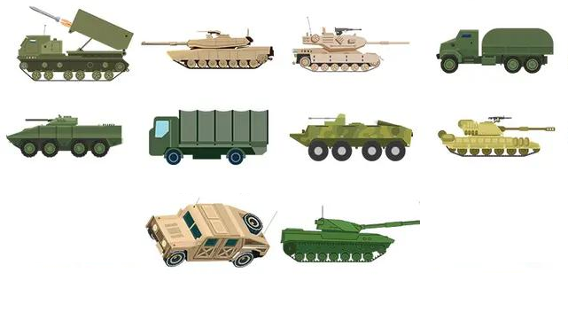 Набор наклеек Военная техника Танки для гаджета/телефона 10 шт. (10032)