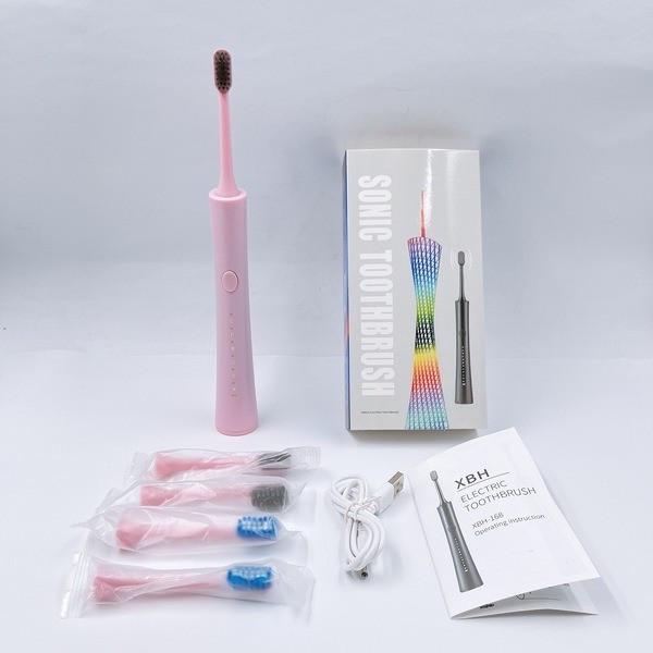 Щетка зубная электрическая Sonic XBH-168 5 насадок Розовый - фото 3 Щетка зубная электрическая Sonic XBH-168 5 насадок Розовый - фото 3