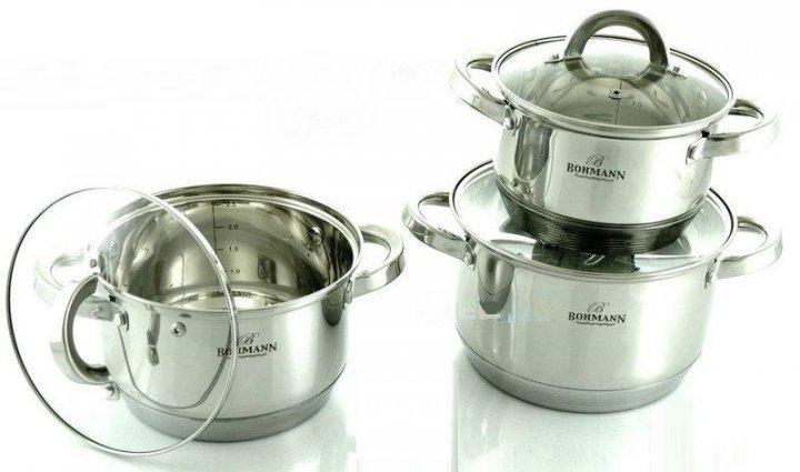 Набор кастрюль с крышками Bohmann BH-06-295 из нержавеющей стали 6 пр. (1683475865)
