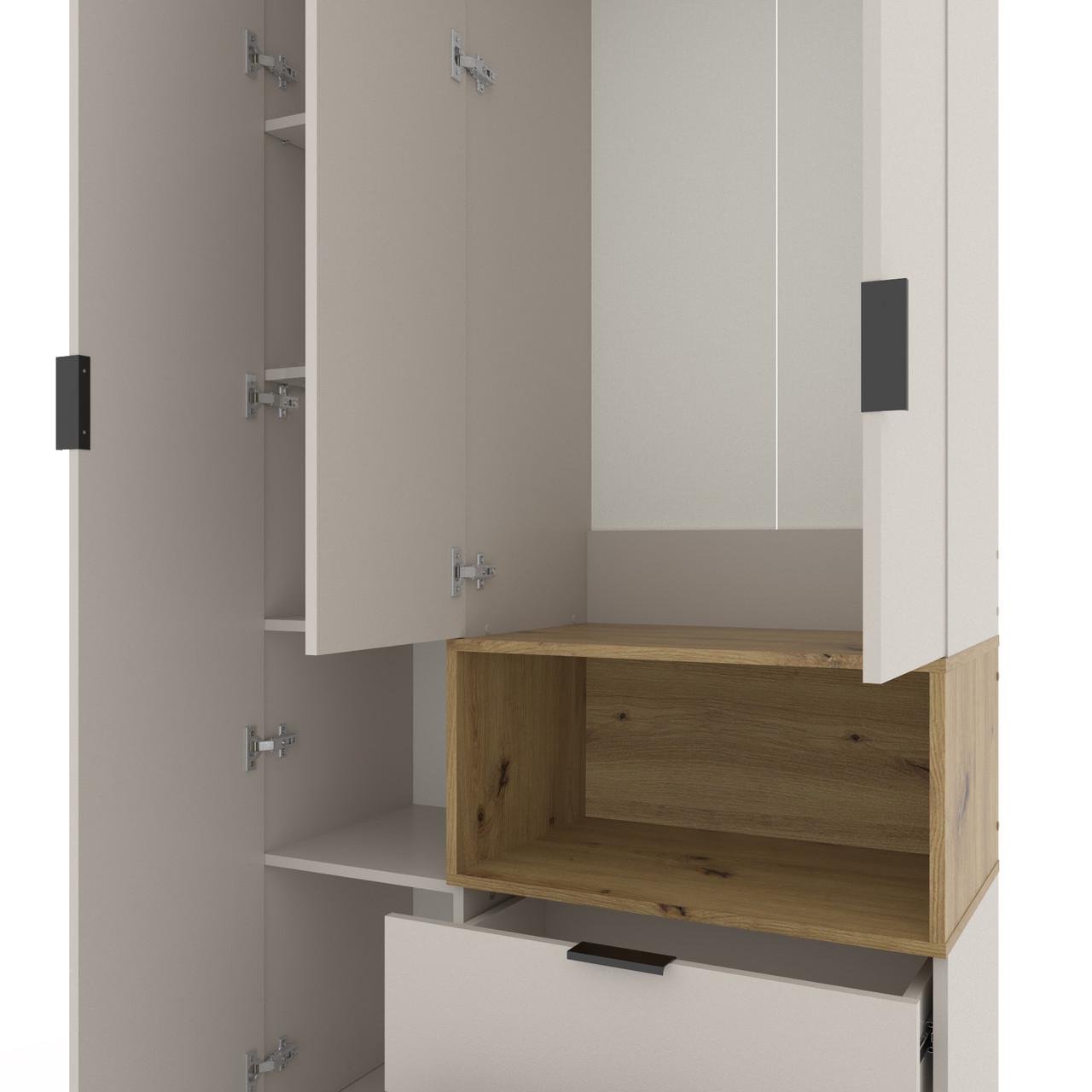 Шкаф Metkas Home A002R ЛДСП 1000x420x2300 мм Кашемир/Дуб Артизан - фото 3 Шкаф Metkas Home A002R ЛДСП 1000x420x2300 мм Кашемир/Дуб Артизан - фото 3