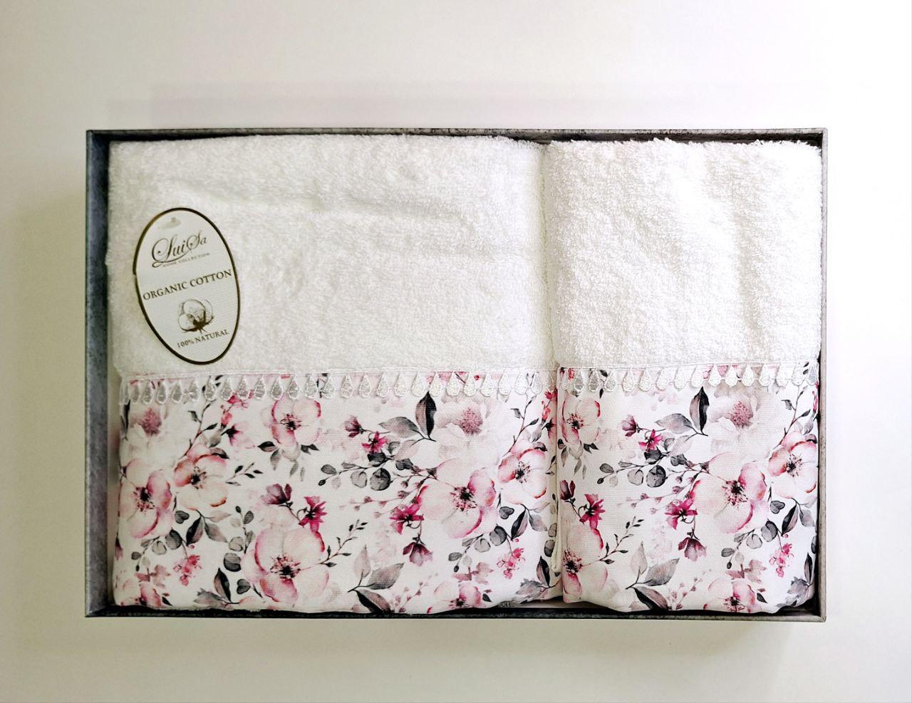 Набір рушників для ванної Luisa Organic Cotton Квіти Рожевий (0753) Набір рушників для ванної Luisa Organic Cotton Квіти Рожевий (0753)