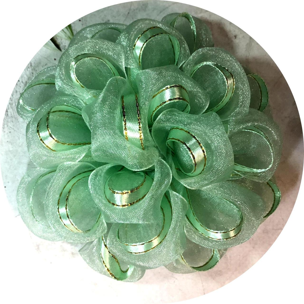 Бантик для волос детский на резинке D11 см Мятный (10433)