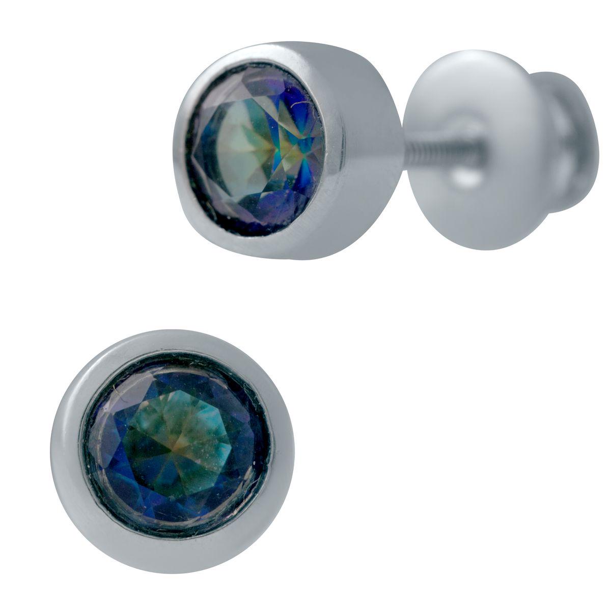 Серебряные серьги с мистик топазом 1,54 ct (2027409)