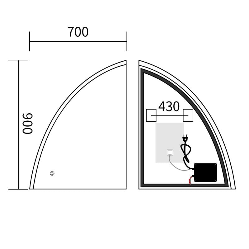 Зеркало для ванной комнаты MIXXUS Premium TOPPER MS02 LED Touch/Anti-fog/димер 3-6,5kK 75x100 см (MP6634) - фото 3