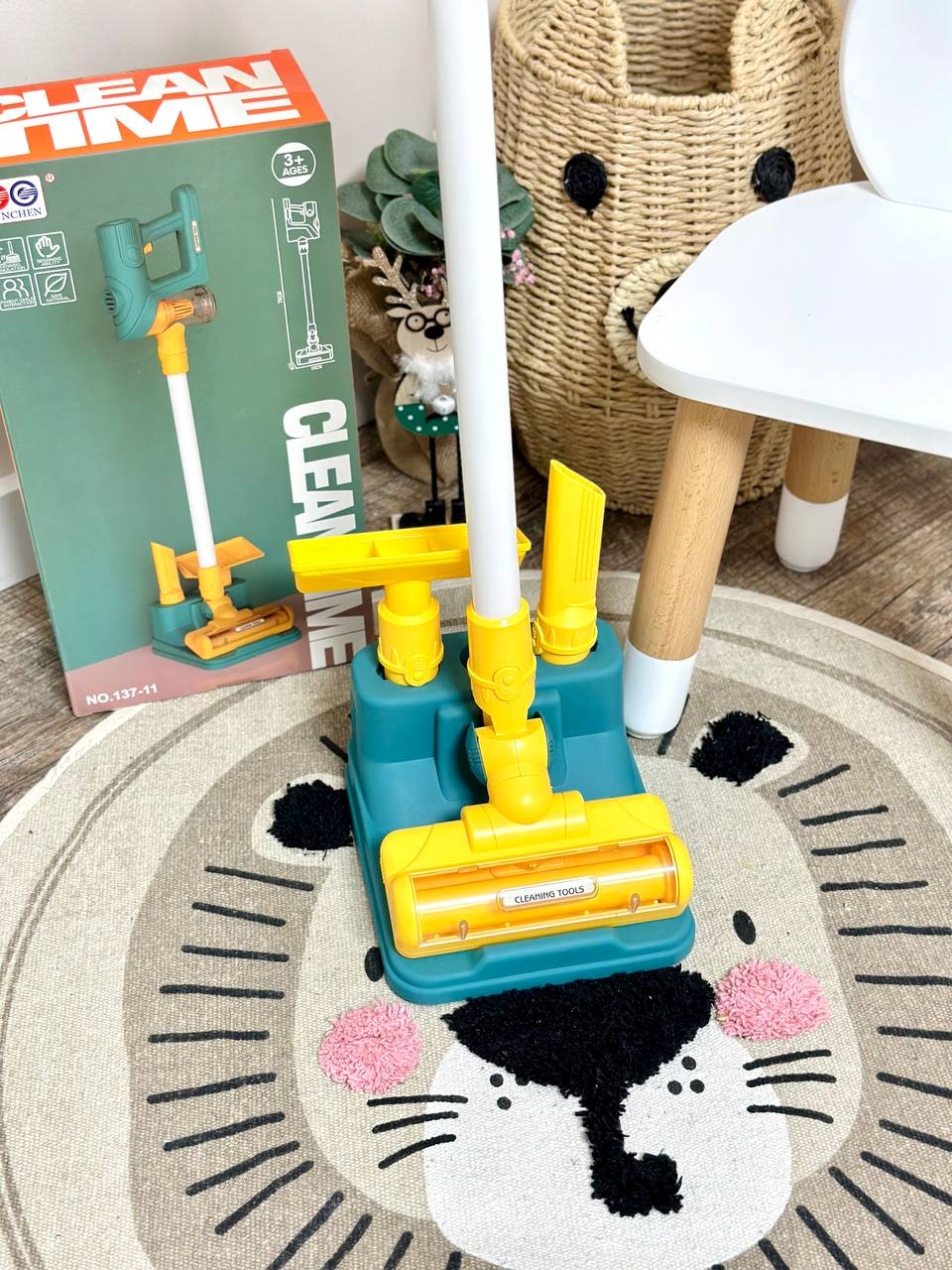 Дитячий ігровий пилосос Fun Game з насадками Зелено-помаранчовий (137-11-21) - фото 3