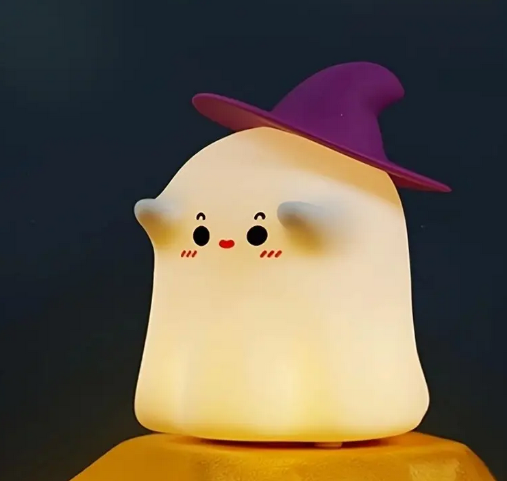 Нічник дитячий акумуляторний силіконовий Привид в капелюсі Білий (YH-319SH) - фото 8 Нічник дитячий акумуляторний силіконовий Привид в капелюсі Білий (YH-319SH) - фото 8