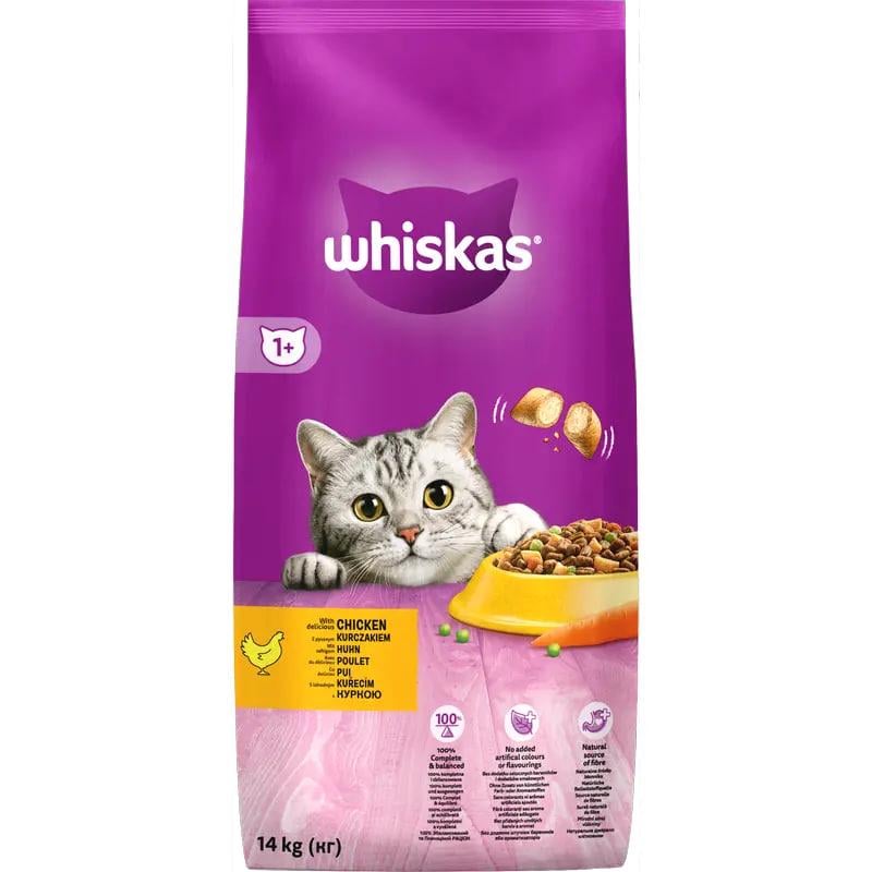 Корм сухой Whiskas для взрослых кошек с курицей 14 кг (18003813)