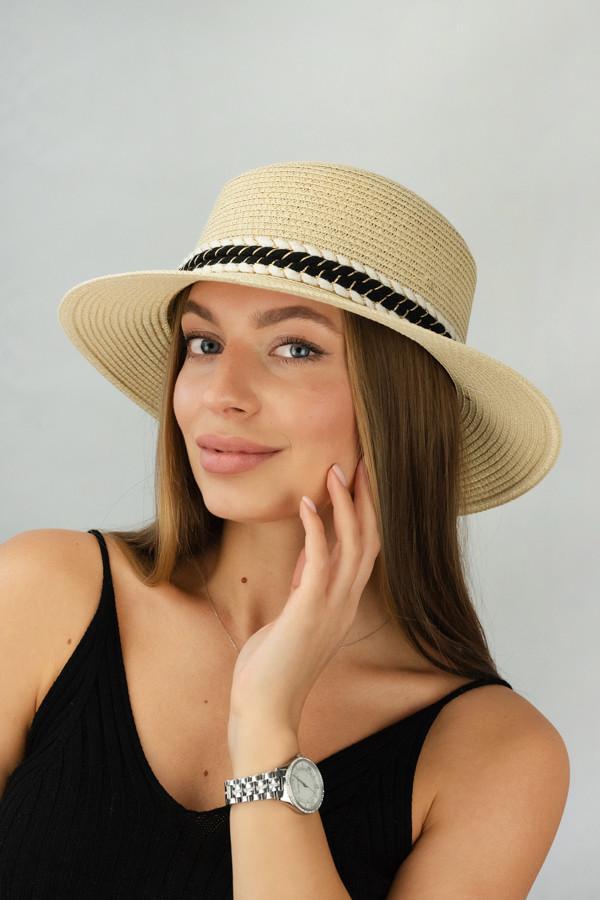 Шляпа женская Braxton канотье Луиза Светло-бежевый (1714)