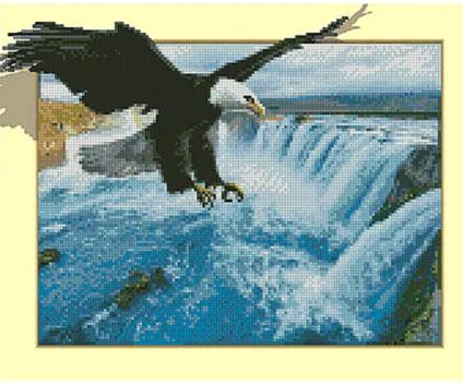 Алмазна картина Strateg Орел і водоспад FT30073 40x50 см (MTT-127449)