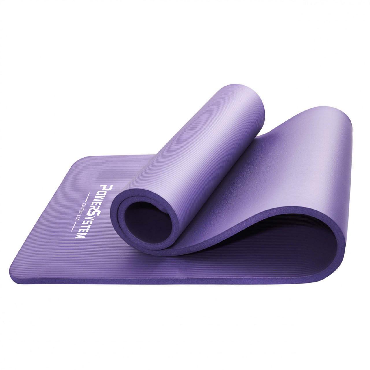 Килимок для йоги та фітнесу Power System PS-4017 NBR Fitness Yoga Mat Plus 180х61х1 см Purple (3019793105)
