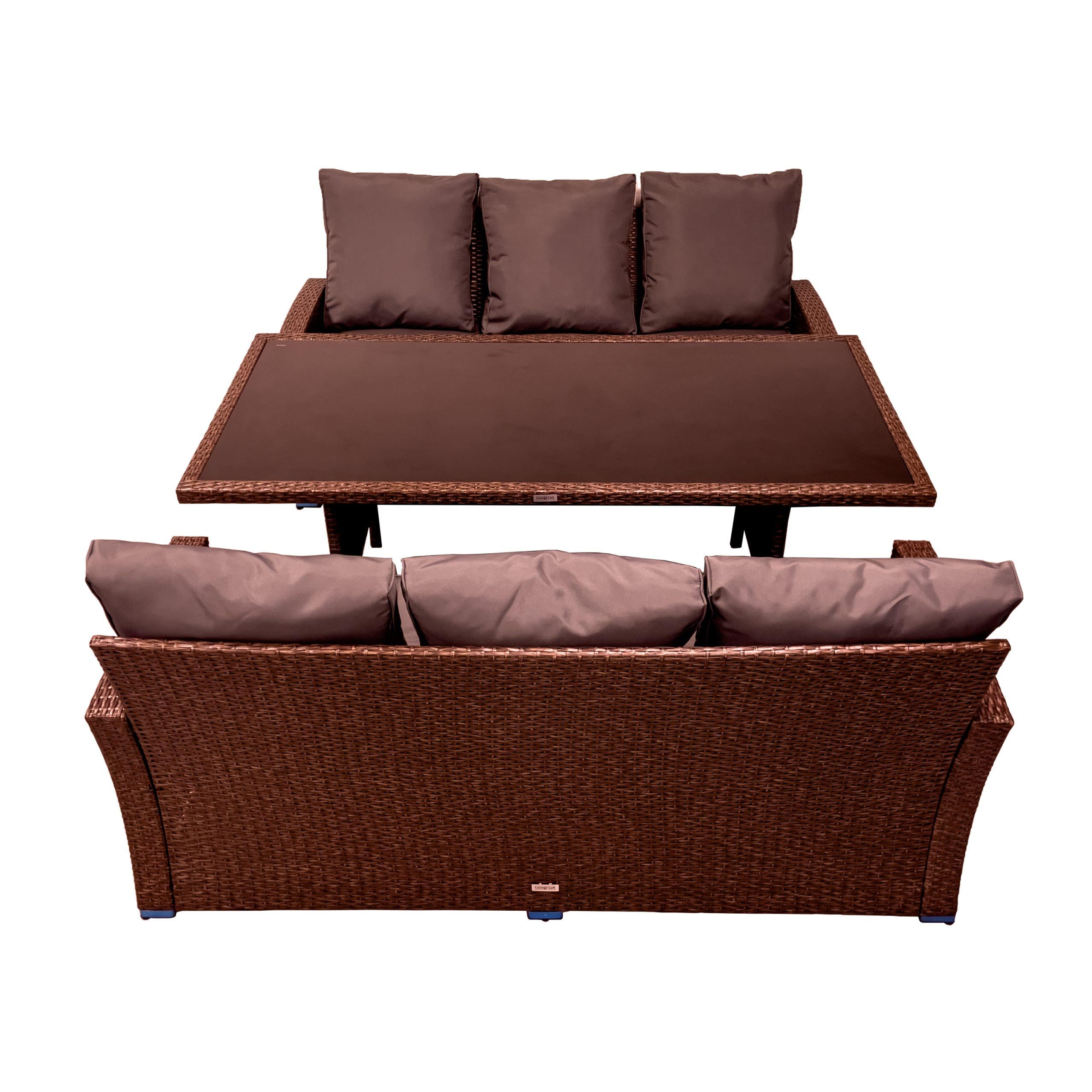 Комплект садовой мебели из ротанга Loft Lounge "Делюкс Гранд" Темно-коричневый (322 Brown)