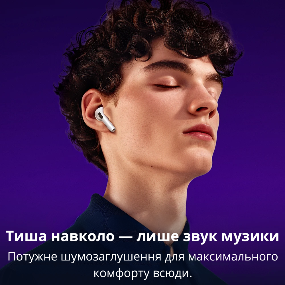 Навушники бездротові вакуумні Hoco Bluetooth 5.4 TWS з дисплеєм сенсорним та зарядним кейсом Білий (EW72) - фото 14