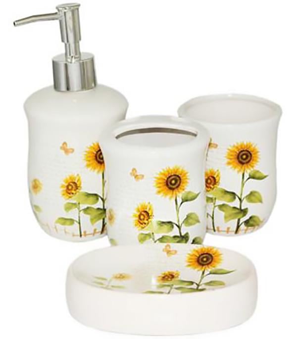 Набір аксесуарів для ванної кімнати керамічний SNT Соняшник (MSN-888-06-010)