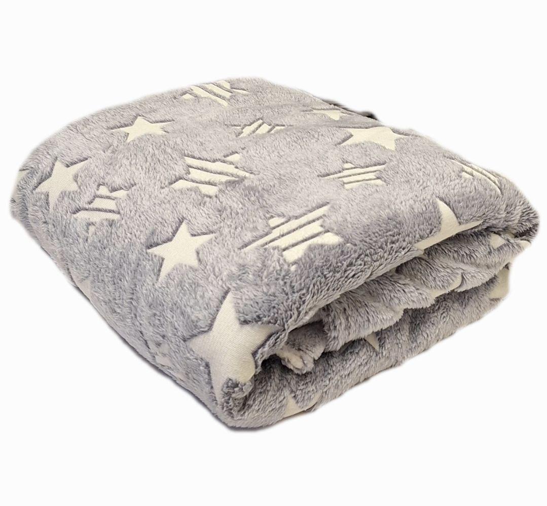 Плед светящийся в темноте Colorful Home Звезды флисовый 150x200 см (562)