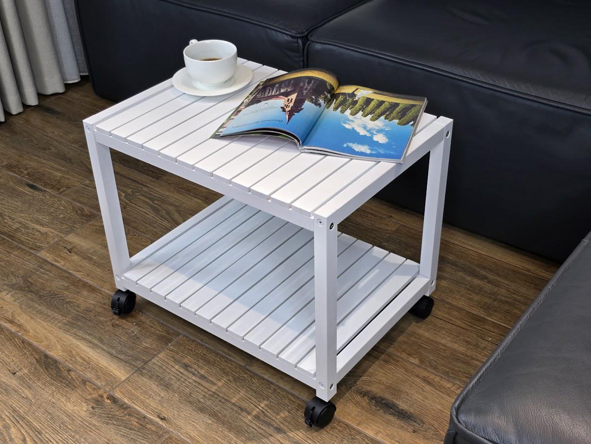 Журнальний столик дерев'яний 52х36х45 см Білий (жс1б) - фото 3 Журнальний столик дерев'яний 52х36х45 см Білий (жс1б) - фото 3