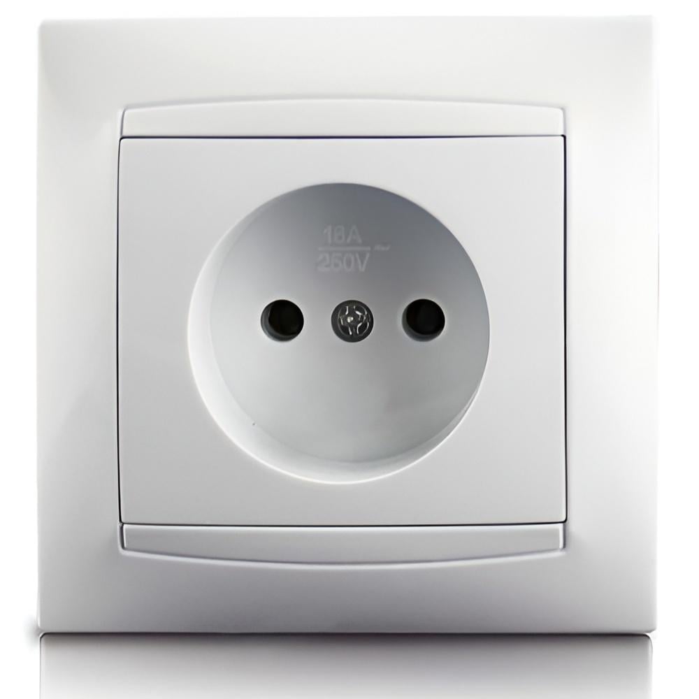 Розетка одинарная Lemanso Сакура керамика Белый (LMR1015)