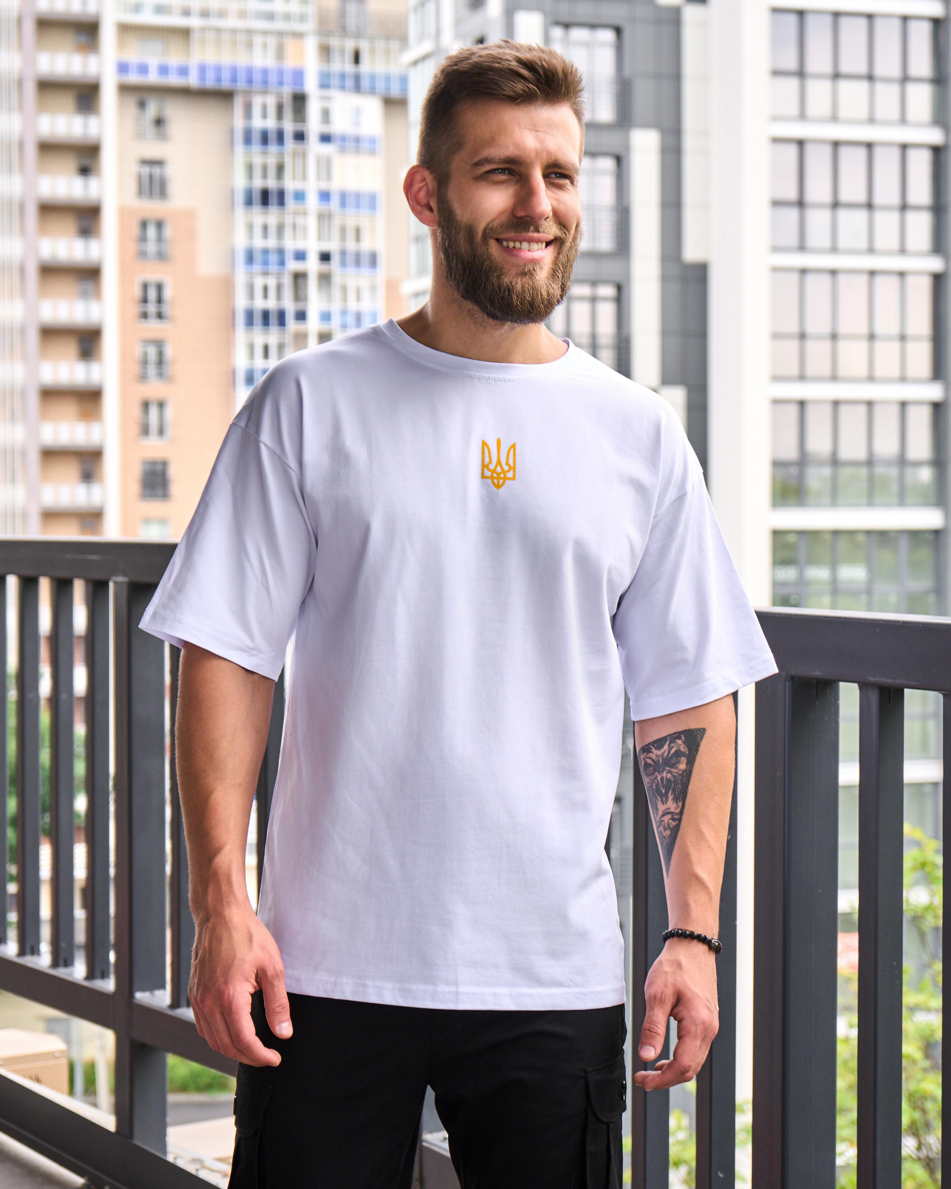 Футболка Red and Dog Oversize Тризуб M White