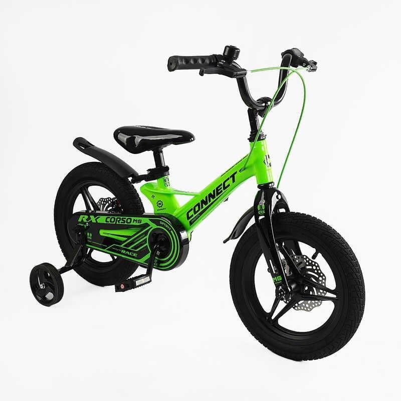 Велосипед Corso CONNECT 14" 2-х колісний магнієва рама/дискові гальма Green (163939)