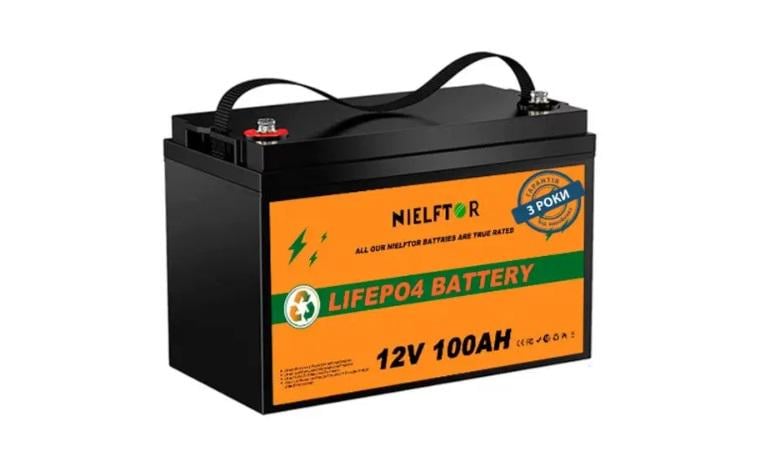 Аккумулятор литий-железо-фосфатный NIELFTOR LiFePO4 128V 100 Ah LCD 1280Wh BMS 100A NFT-12100JK-LCD