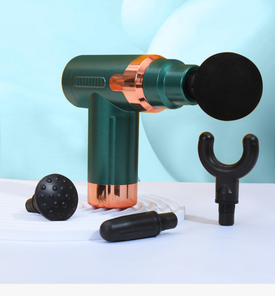 Массажер аккумуляторный Fascial JY-760 ручной вибромассажер с насадками Зеленый (MSGRII-02)