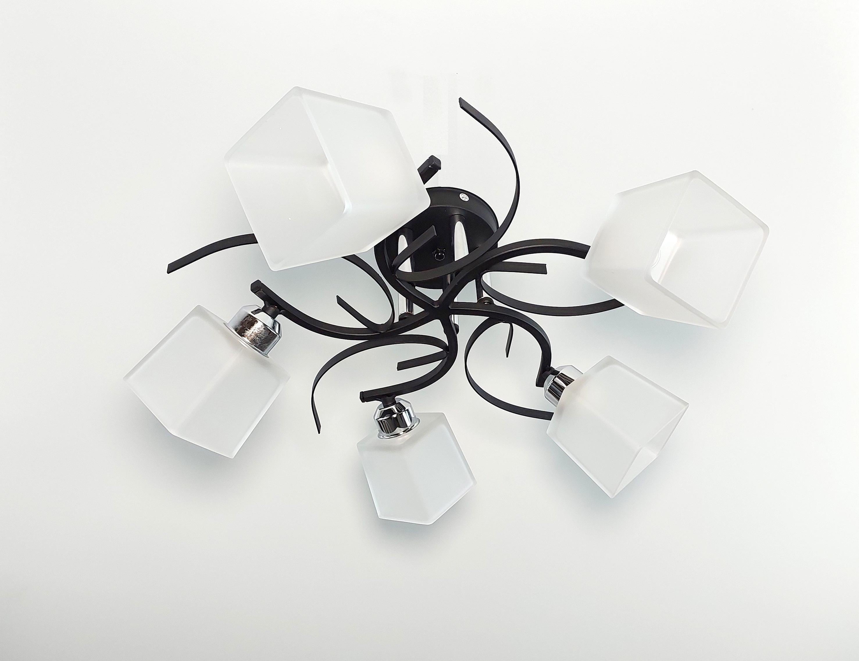 Люстра стельова 3221/5 на 5 плафонів металева Чорний