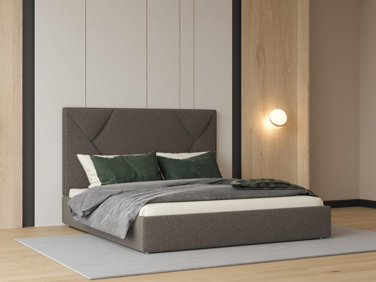 Кровать двуспальная Світ меблів Саманта 2 с мягким изголовьем с металлическим каркасом без матраса ДСП/ткань Руно 160x200 см Серо-коричневый (50874) Кровать двуспальная Світ меблів Саманта 2 с мягким изголовьем с металлическим каркасом без матраса ДСП/ткань Руно 160x200 см Серо-коричневый (50874)