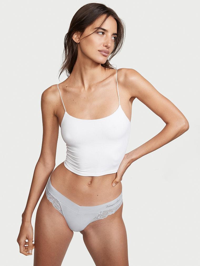 Трусики женские Victoria's Secret Smooth&Lace Bikini Panty А-393 S Серый