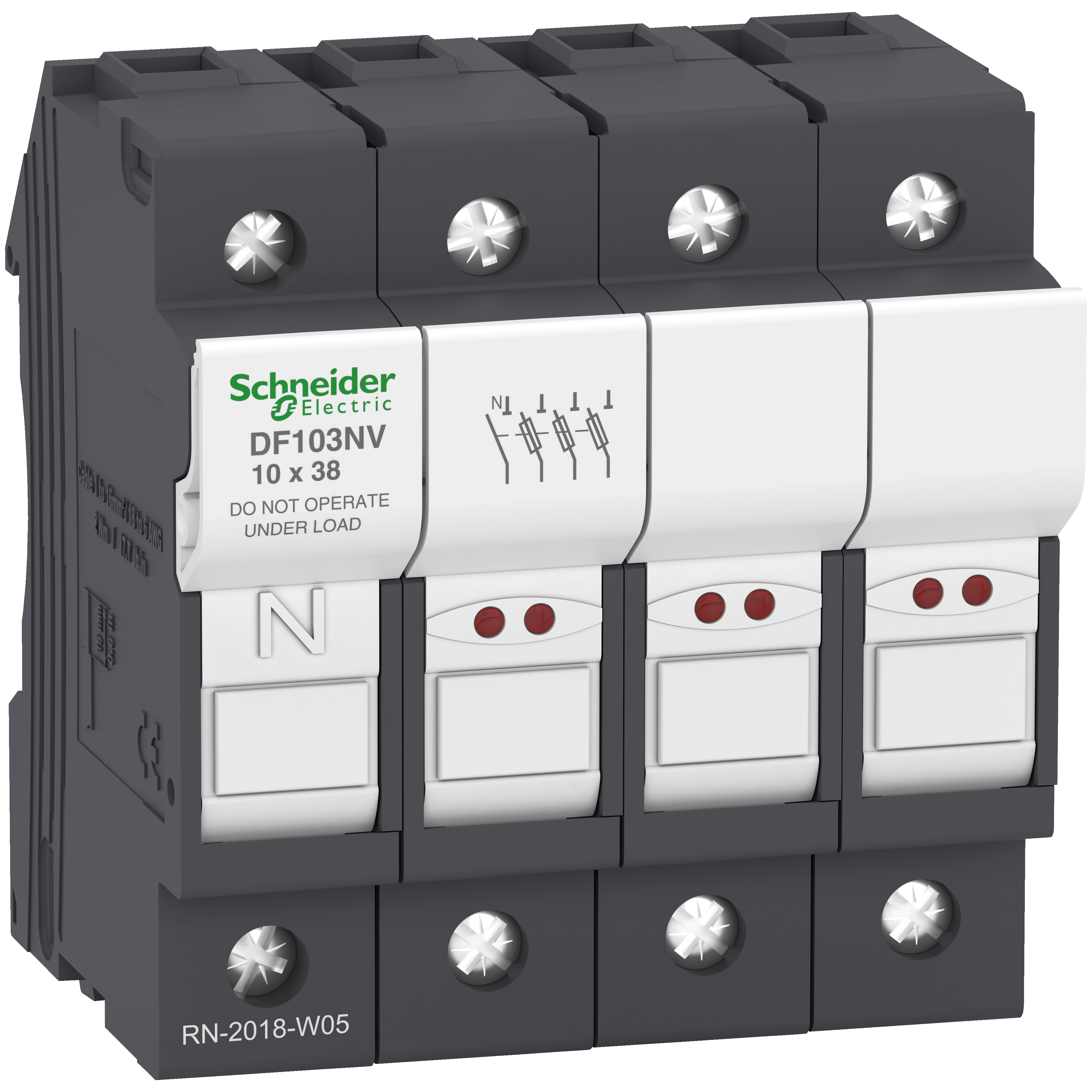 Держатель предохранителя Schneider Electric 3P+N 32A 690 В 10x38 мм (DF103NV)