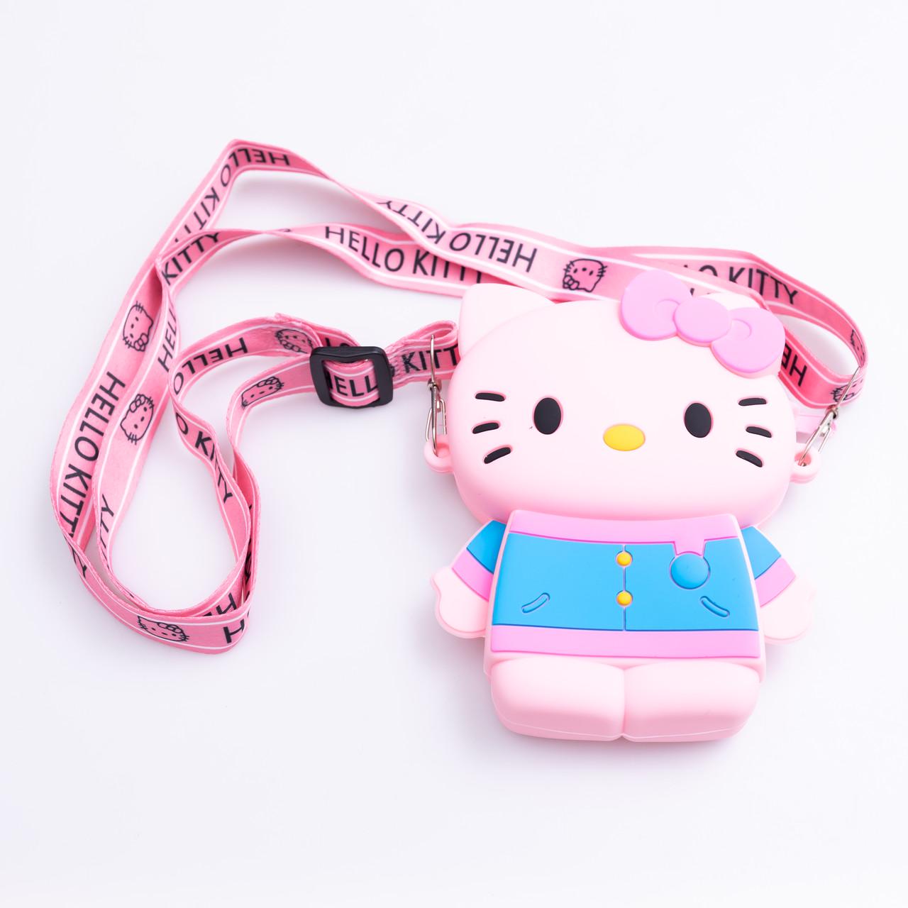 Детская сумочка Hello Kitty силиконовая на молнии 13х10х3 см Розовый (HP-55-1P)