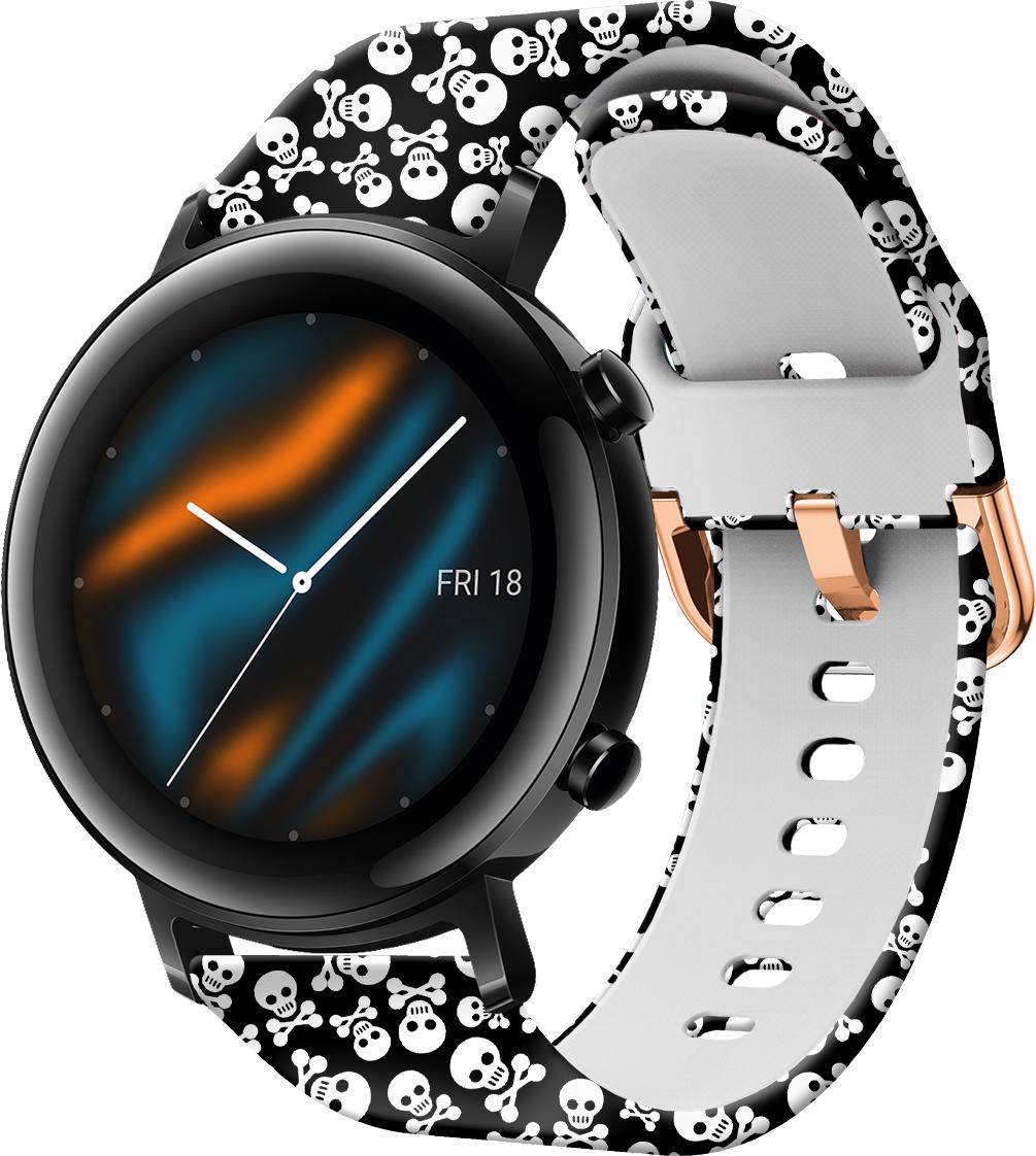 Ремешок Colorful для Huawei Watch GT 2 42 мм Skull Black (28333)