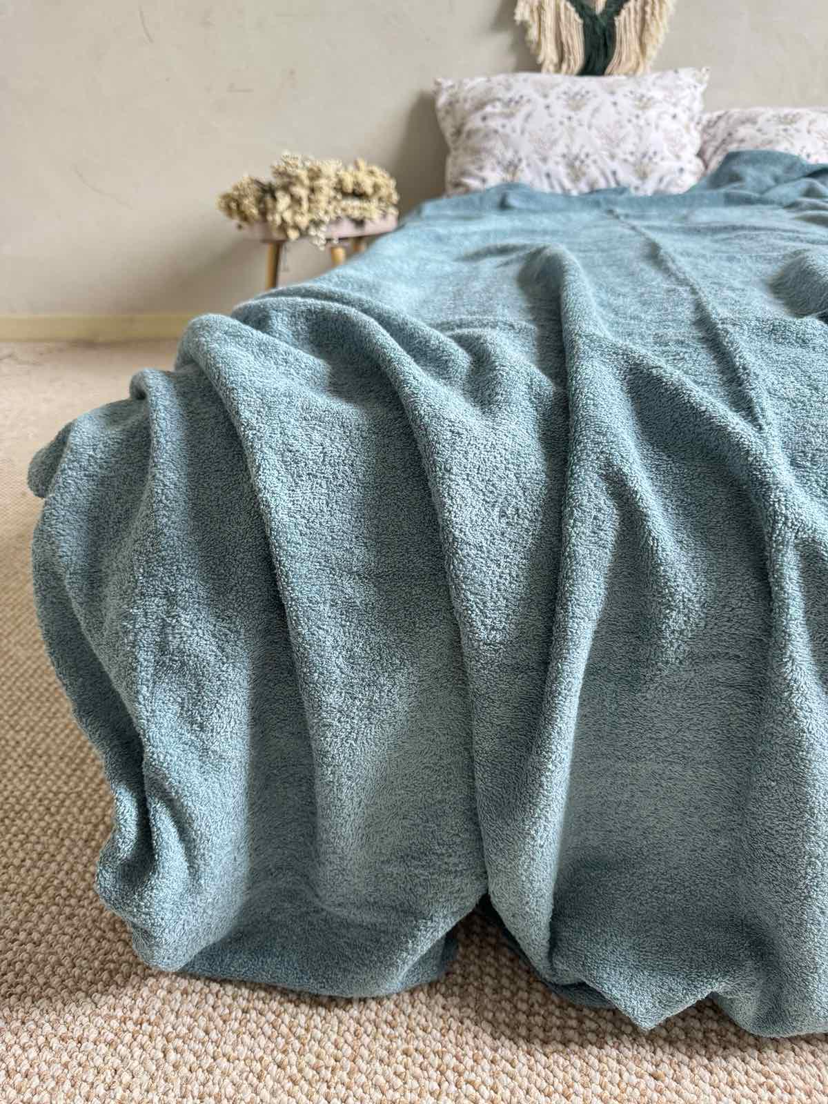 Простынь-покрывало махровое ZEINTEX MADEIRA хлопковое 150х220 см Бирюзовый (26970741) - фото 3