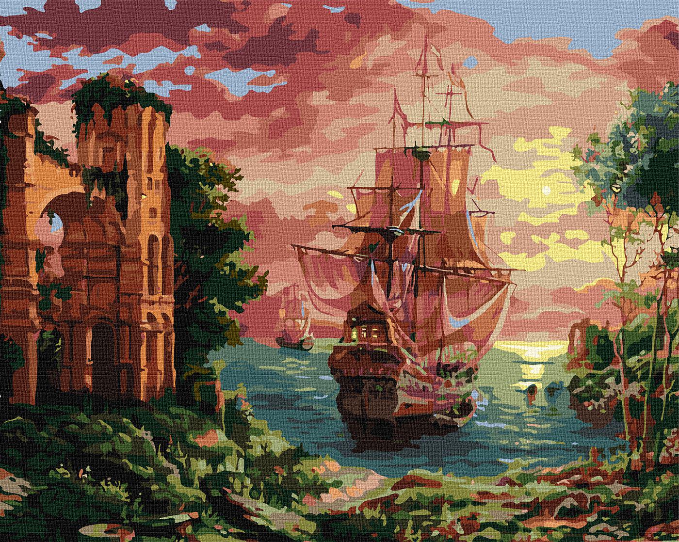 Картина по номерам ІДЕЙКА Вечерняя гавань 40х50 (KHO2767)