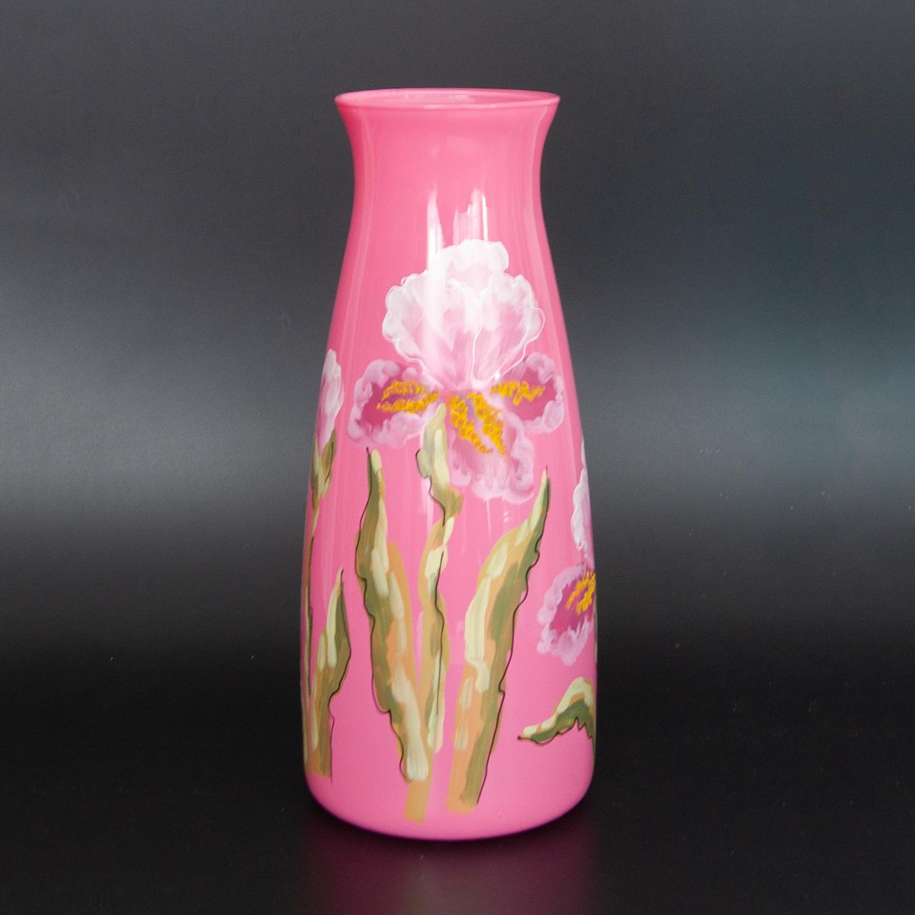 Ваза стеклянная VB Primavera ручная роспись H 31 см D 12,5 см (24089-2502) - фото 4