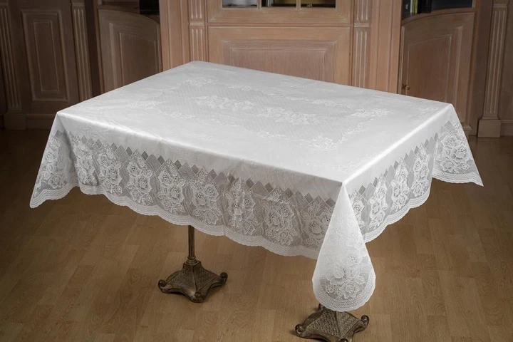 Скатертина вінілова 110x140 см Білий (2153732852)