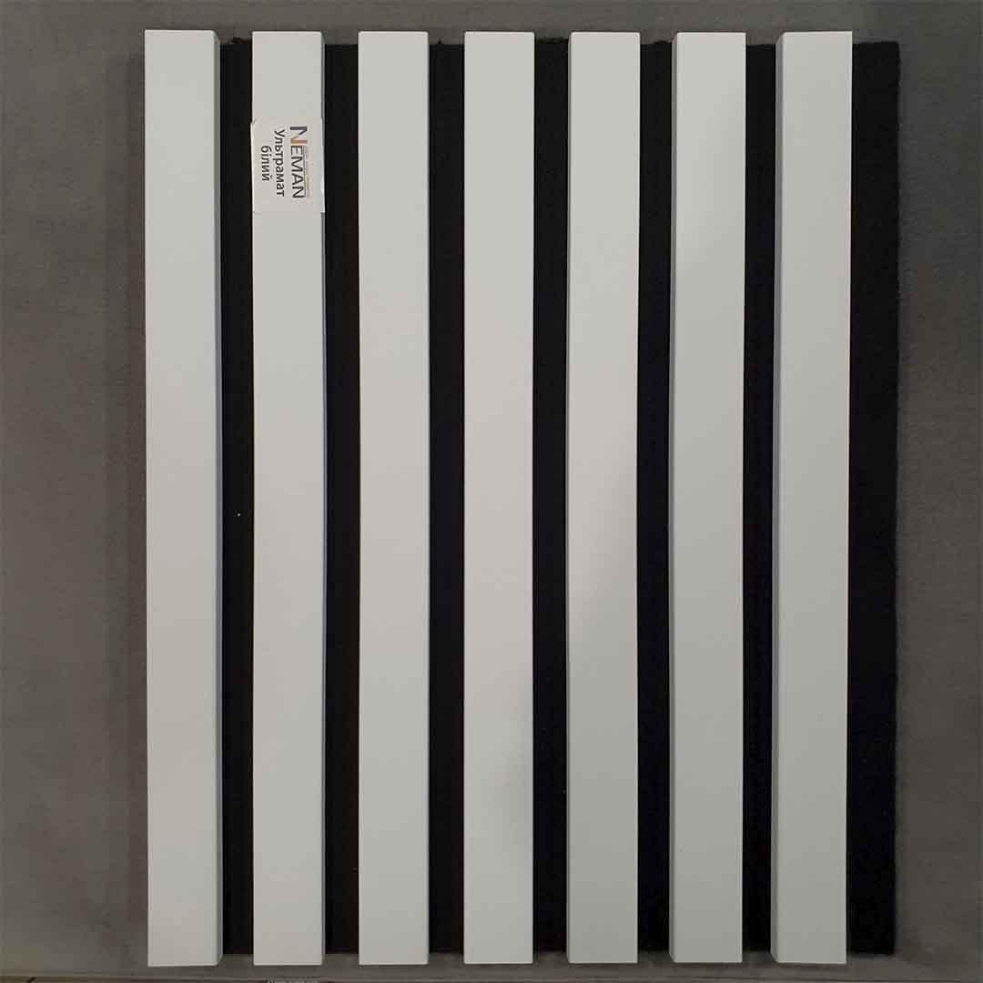 Панель стеновая акустическая реечная Neman 2780х300 мм Ультрамат белый Панель стеновая акустическая реечная Neman 2780х300 мм Ультрамат белый