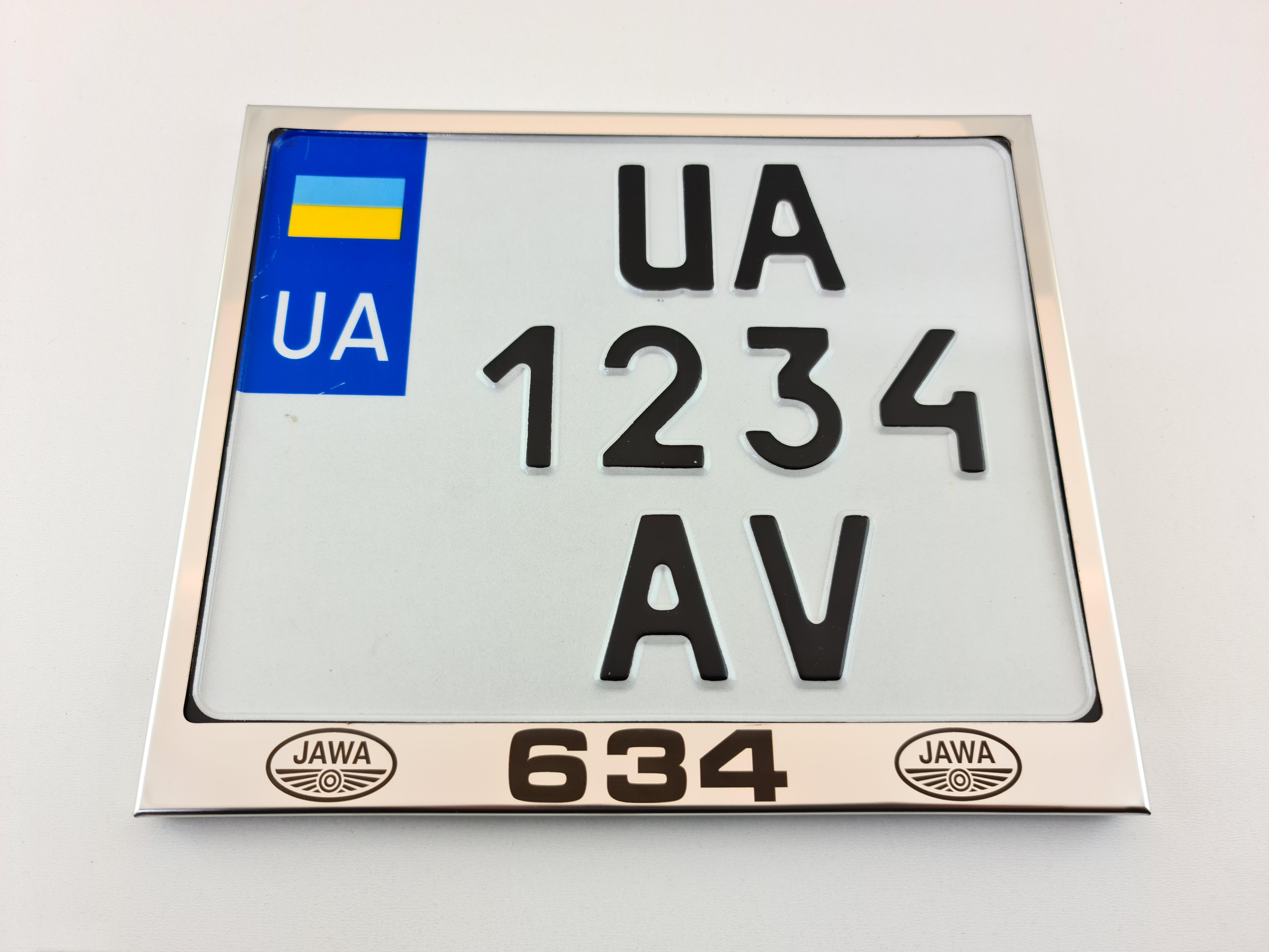 Рамка для мотоциклетного номера Jawa 634 174х220 мм Хром (VH-S1722JW634SGL)