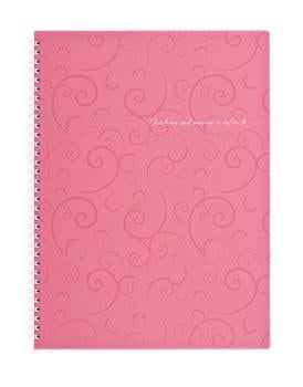 Зошит Buromax Barocco A4 80 аркушів пластикова обкладинка у клітинку Рожевий (BM.2446-610)