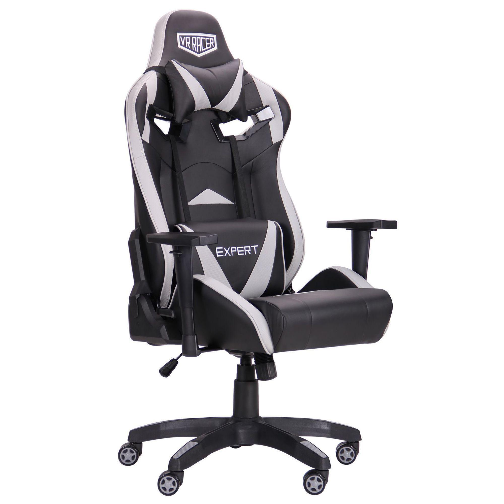 Геймерское кресло AMF VR Racer Expert Wizard 1280+80х720х690 Черный/Серый