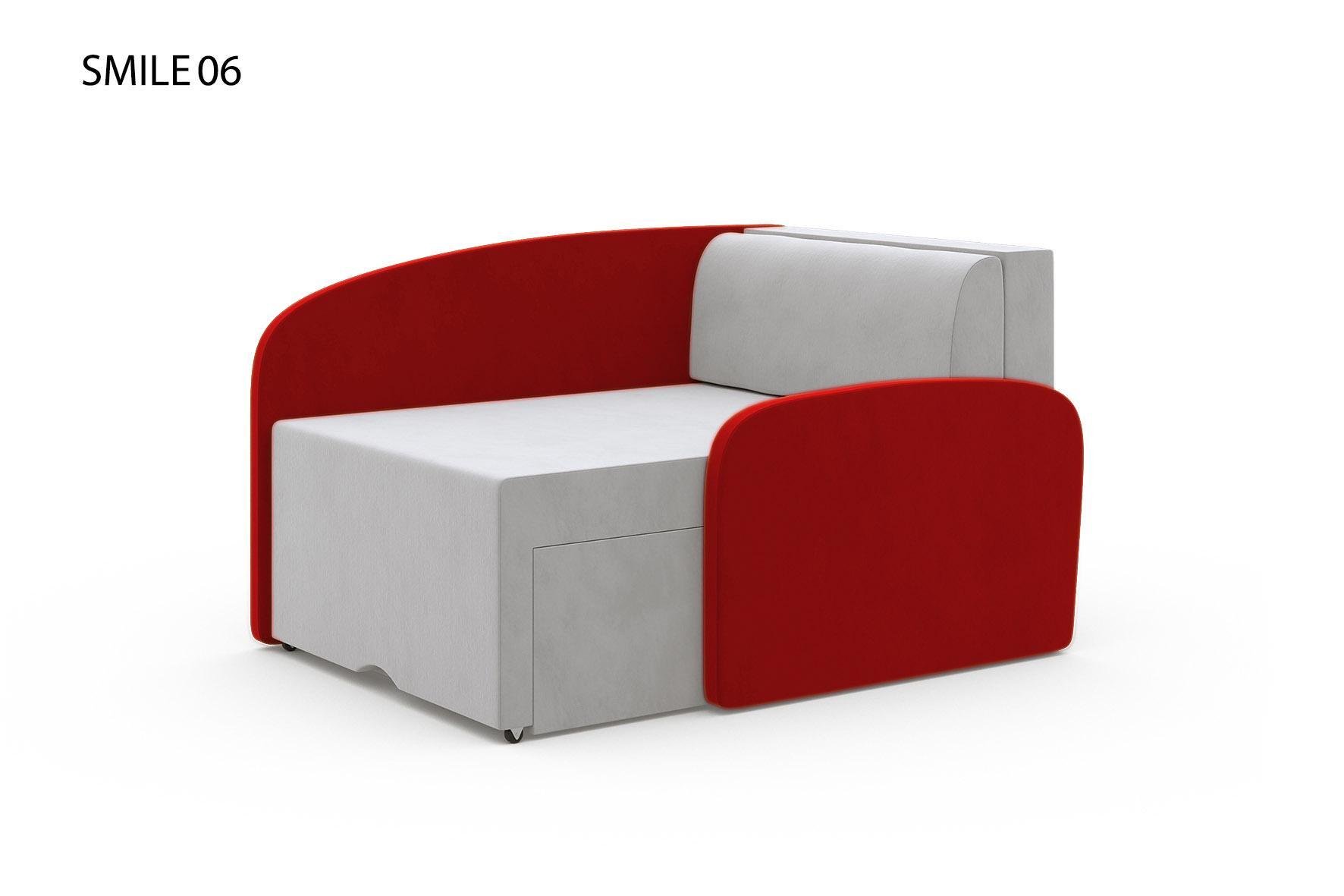 Диван-мини раскладной Viorina-Deko Etna Smile 06 ЛДСП/ ткань Красный/Белый - фото 6