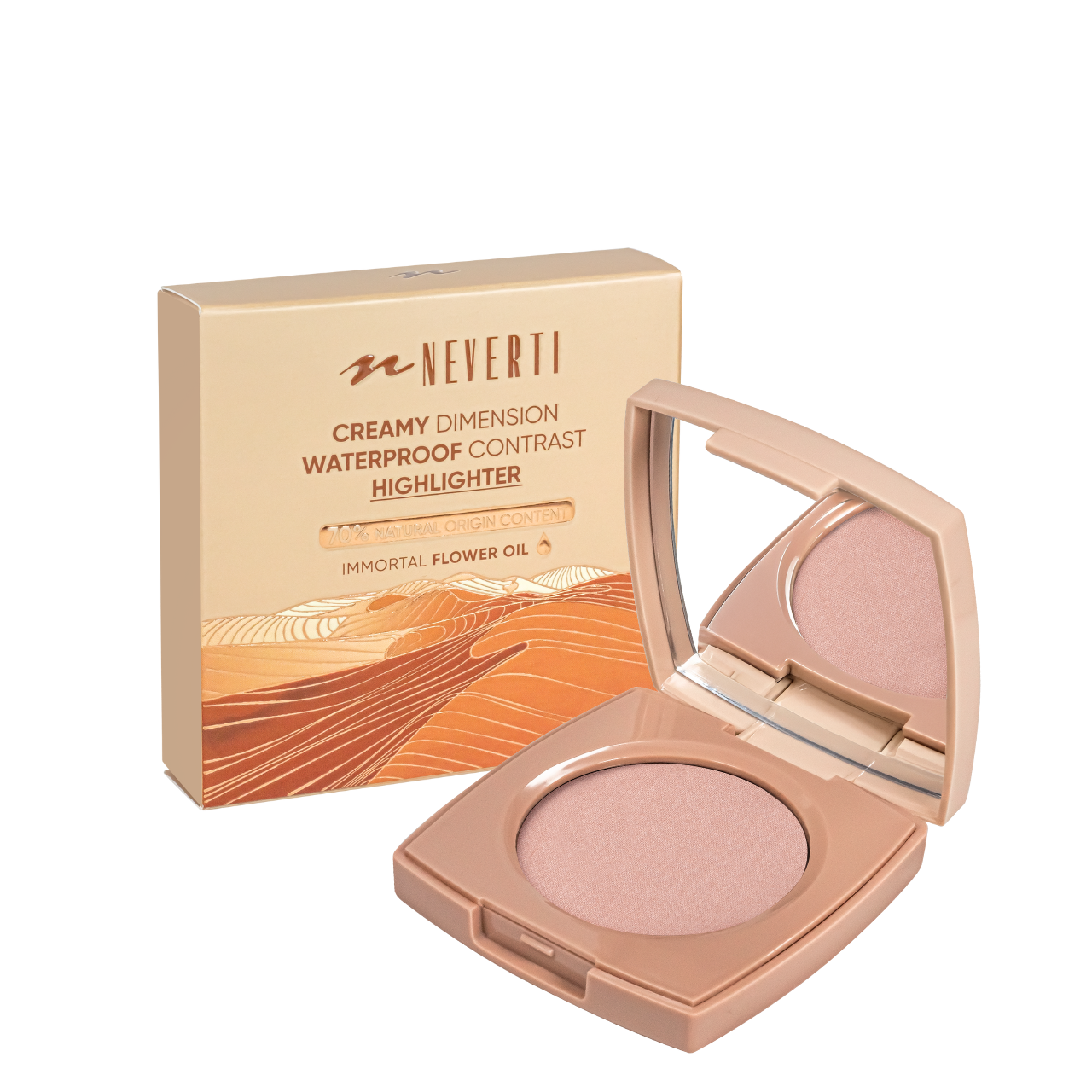 Хайлайтер для обличчя Creamy Dimension Waterproof Contrast Highliter Neverti водостійкий 002 Рожевий (NP205)