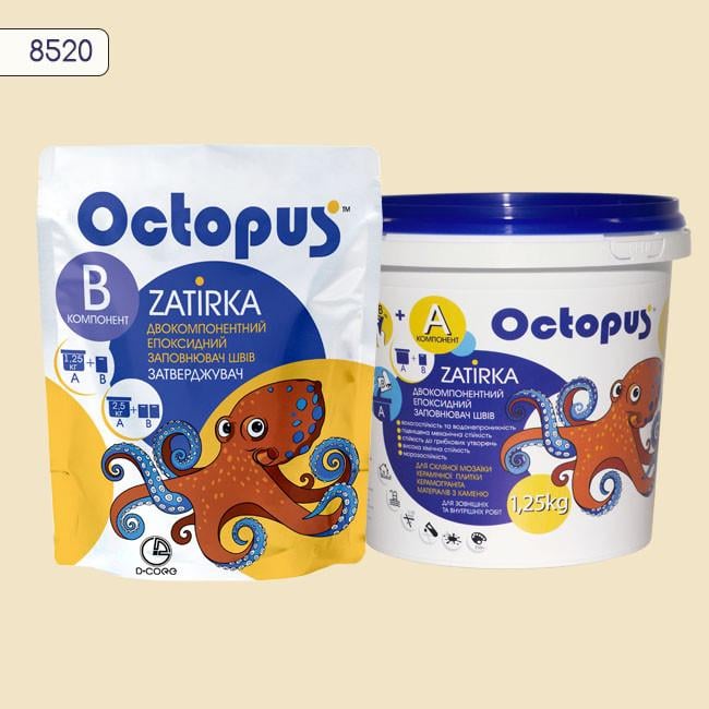 Затирка для плитки Octopus Zatirka 8520 епоксидна 1,25 кг