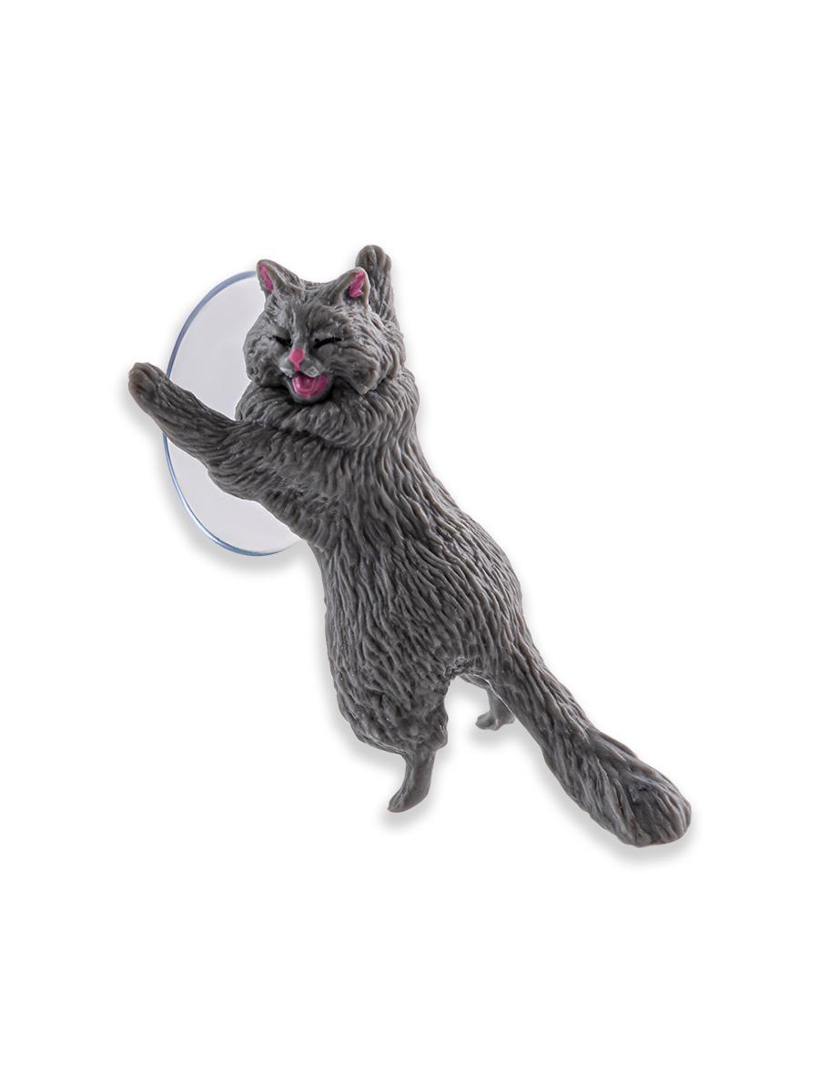 Держатель для телефона Кот универсальный на присоске Серый