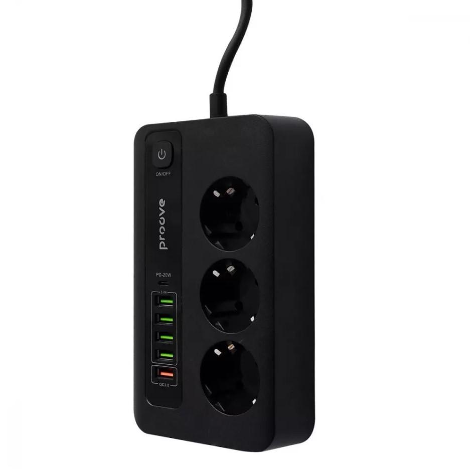 Фільтр мережевий Proove Power Socket PD-03 3 розетки 5 USB 1 Type-C 20 Вт 2 м - фото 3