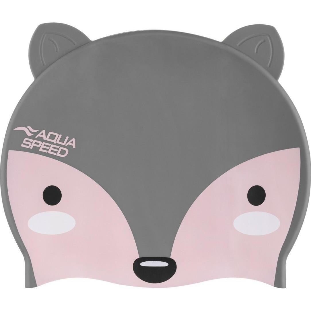 Шапочка для плавання дитяча Aqua Speed ZOO FOX Сіро-світло-рожевий (115-26)