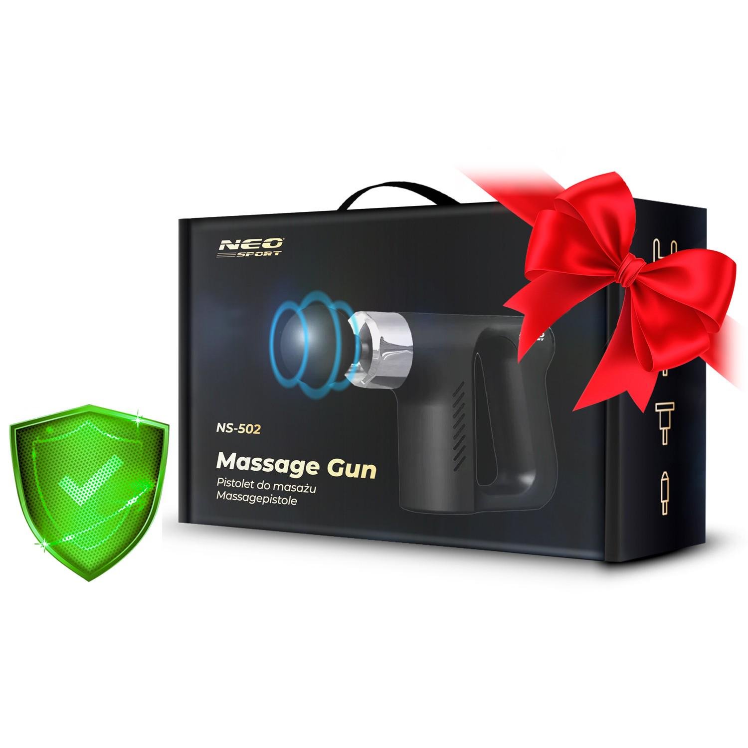 Масажний пістолет багатофункціональний NEO-SPORT NS-502 5 насадок Чорний (429835) - фото 8 Масажний пістолет багатофункціональний NEO-SPORT NS-502 5 насадок Чорний (429835) - фото 8
