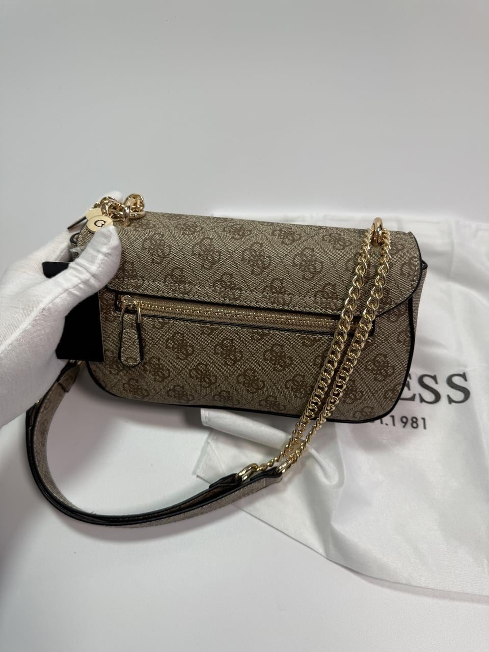 Сумка жіноча Guess маленька Бежевий - фото 8