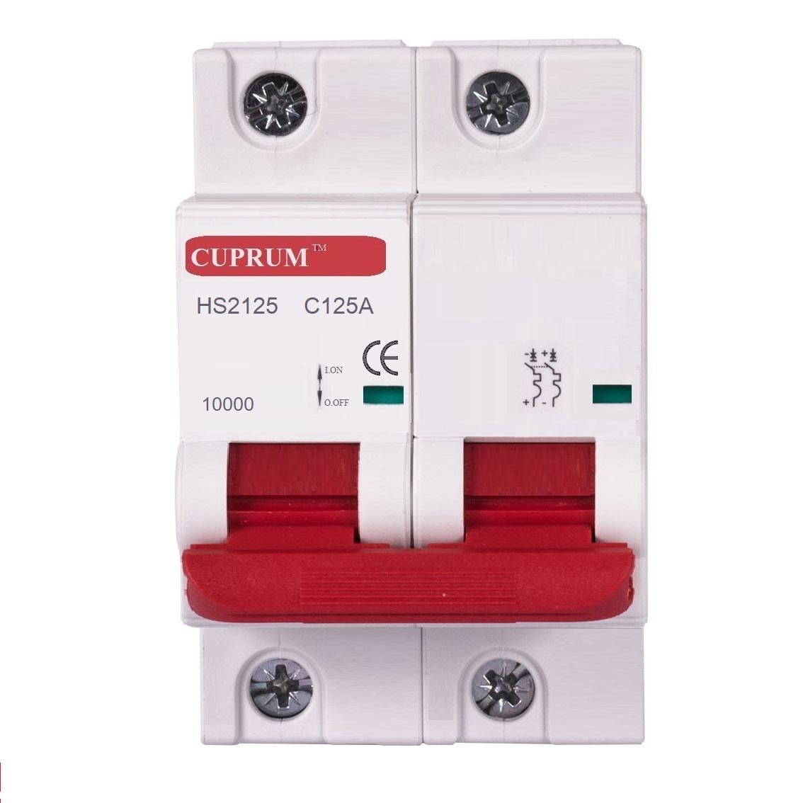 Автоматический выключатель HS2125 С125A 10Ка 2P модульный (cu9910125)