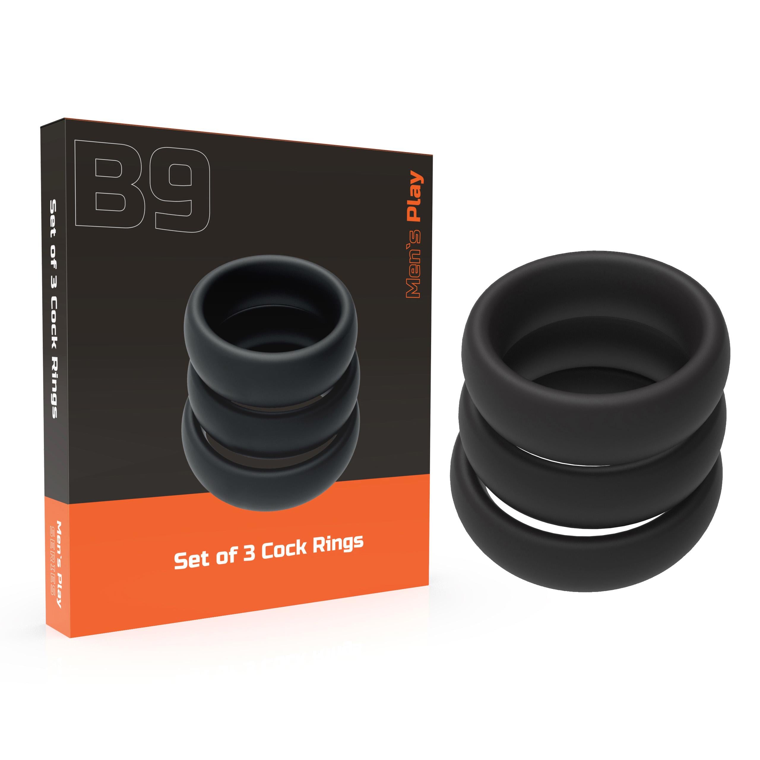 Набор эрекционных колец Erospace Men's Play Set Of 3 Cock Rings B9 (62050071-0009)