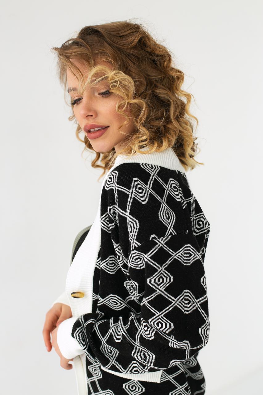 Кардиган прямого силуету Es Peri S Чорний (9528039) - фото 4 Кардиган прямого силуету Es Peri S Чорний (9528039) - фото 4